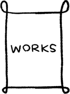 hand-drawn ribbon that stretches length of post