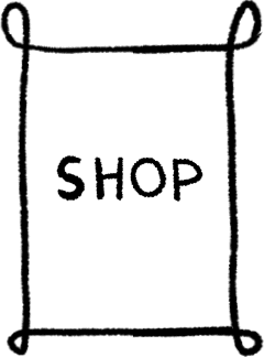 hand-drawn ribbon that stretches length of post