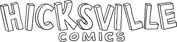 handdrawn lettering saying Hicksville