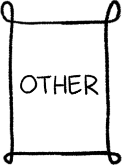 hand-drawn ribbon that stretches length of post