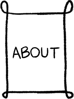 hand-drawn ribbon that stretches length of post